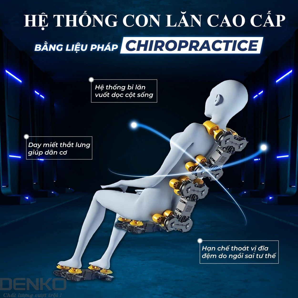 Tìm hiểu về công nghệ massage  CHIROPRACTIC trên những chiếc ghế massage Denko