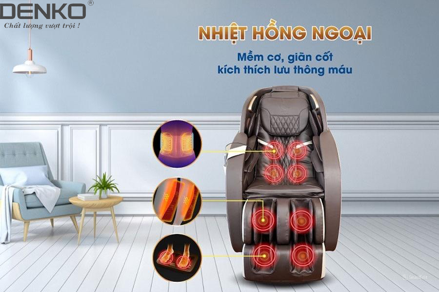 Tác dụng của nhiệt hồng ngoại khi sử dụng ghế massage toàn thân