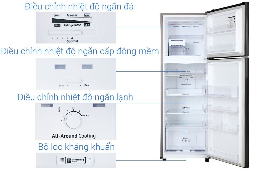 Tủ lạnh Samsung Inverter 256 lít RT25M4032BU/SV3