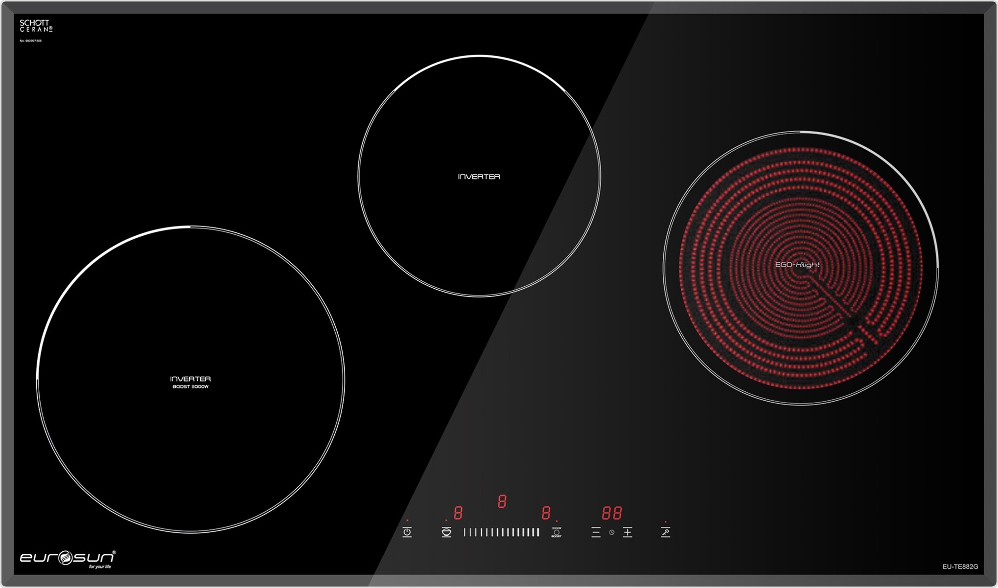 Bếp điện từ ba Eurosun EU-TE882G nhập khẩu Đức